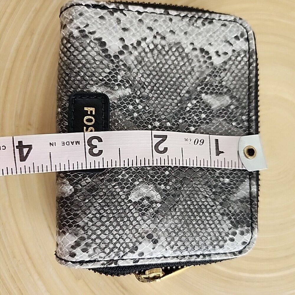 Fossil Wallet Gray Snake Skin Embossed Credit Car… - image 7